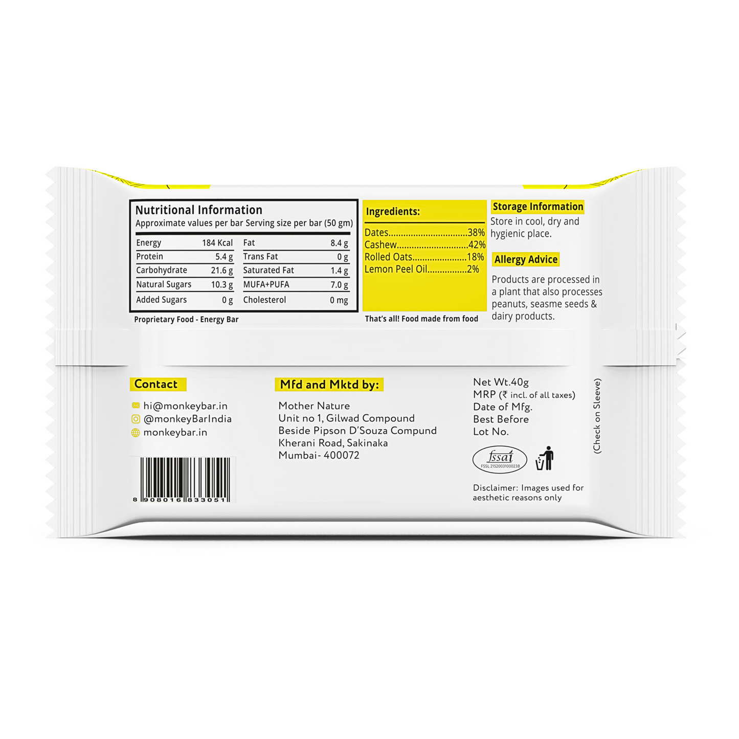 Energy Bars - Lemon Blast - 10x40g