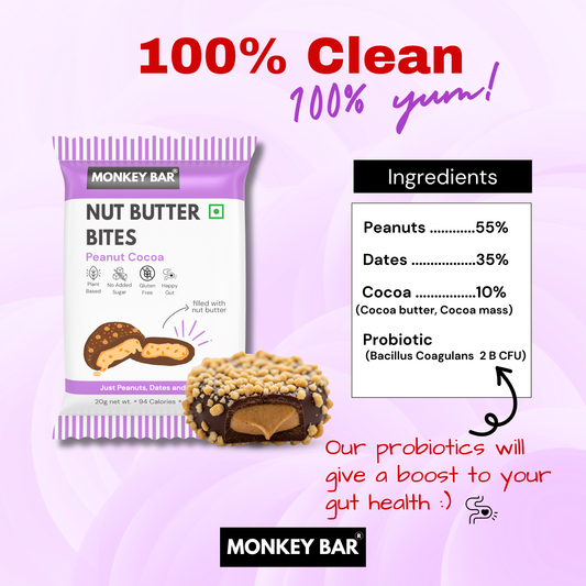 Nut Butter Bites - Peanut Cocoa - 12x20g