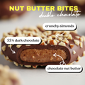 Nut Butter Bites - Double Chocolate - 55% Dark Chocolate Truffle filled with Nut Butter - Pack of 12