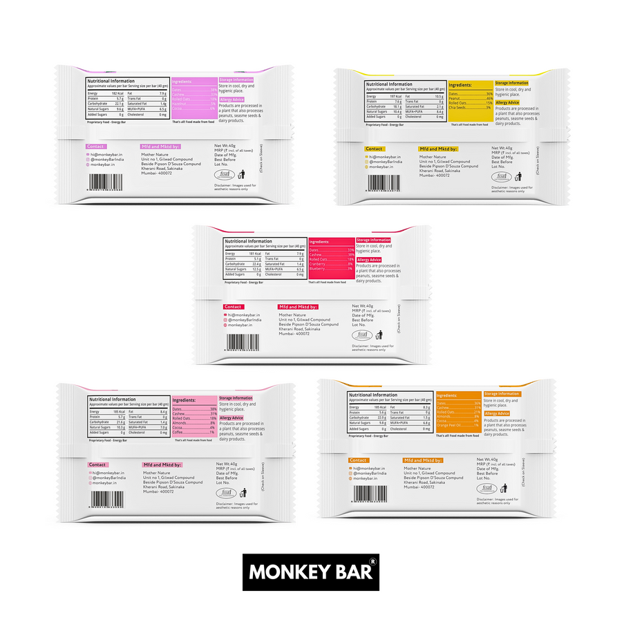 Vegan Energy Bar Assorted Box - Pack of 10