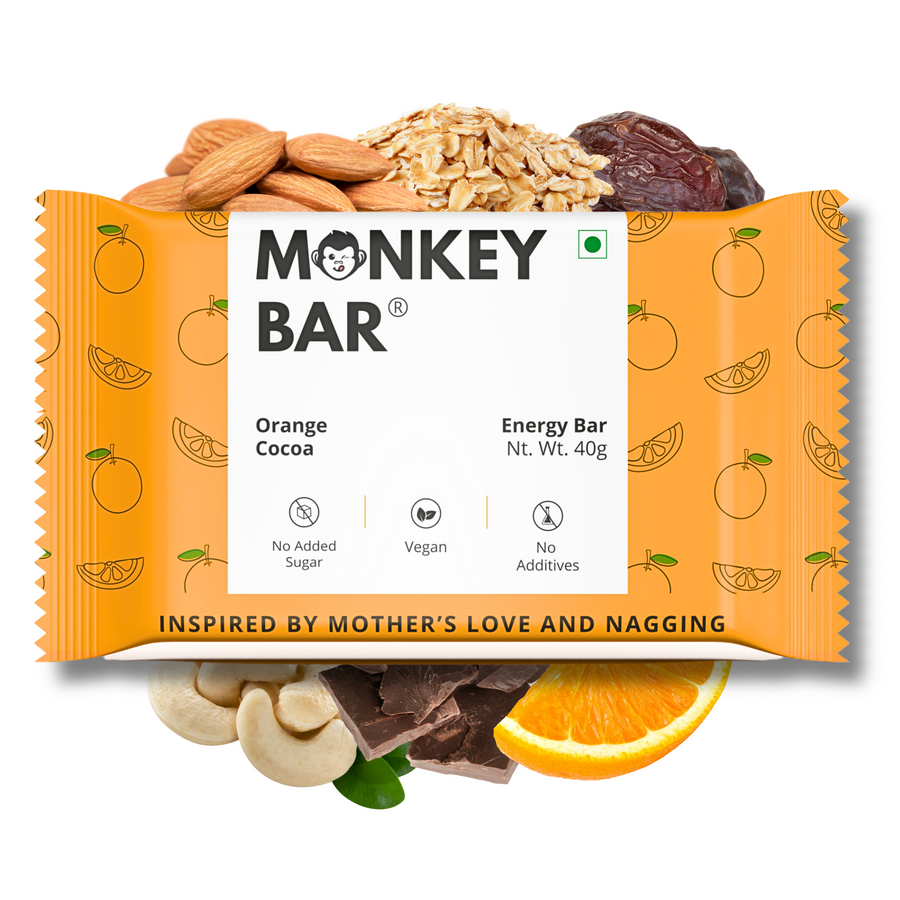 Orange Cocoa Vegan Energy Bar - Pack of 10