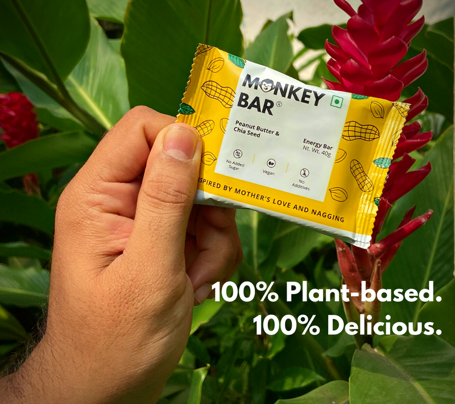 Peanut Butter & Chia Seed Vegan Energy Bar - Pack of 10