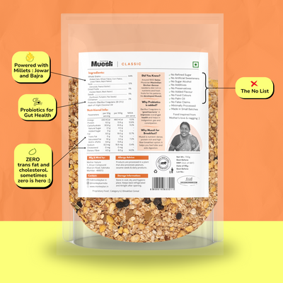 Morning Muesli - Classic No Added Sugar - 700g - Breakfast Cereal with Probiotics