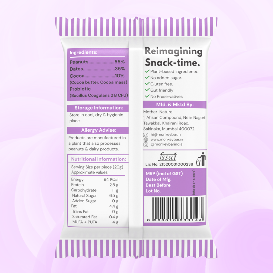 Nut Butter Bites - Peanut Cocoa - 55% Dark Chocolate Truffle filled with Nut Butter - Pack of 12