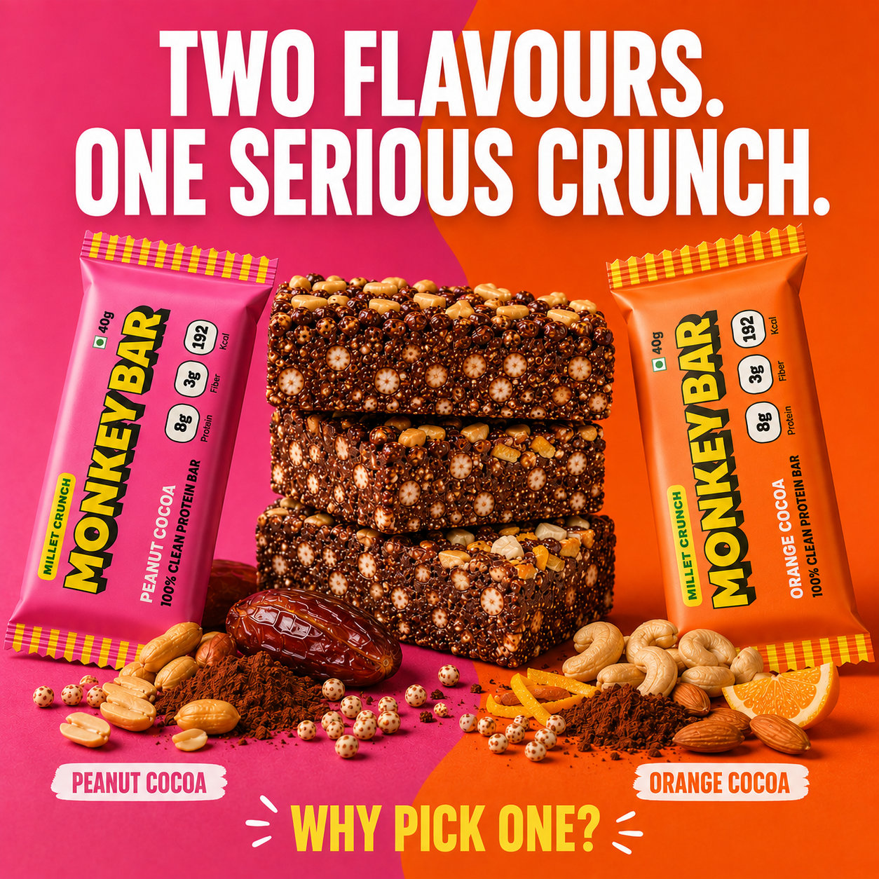 Millet Crunch Protein Bar - Assorted Pack - 6x40g