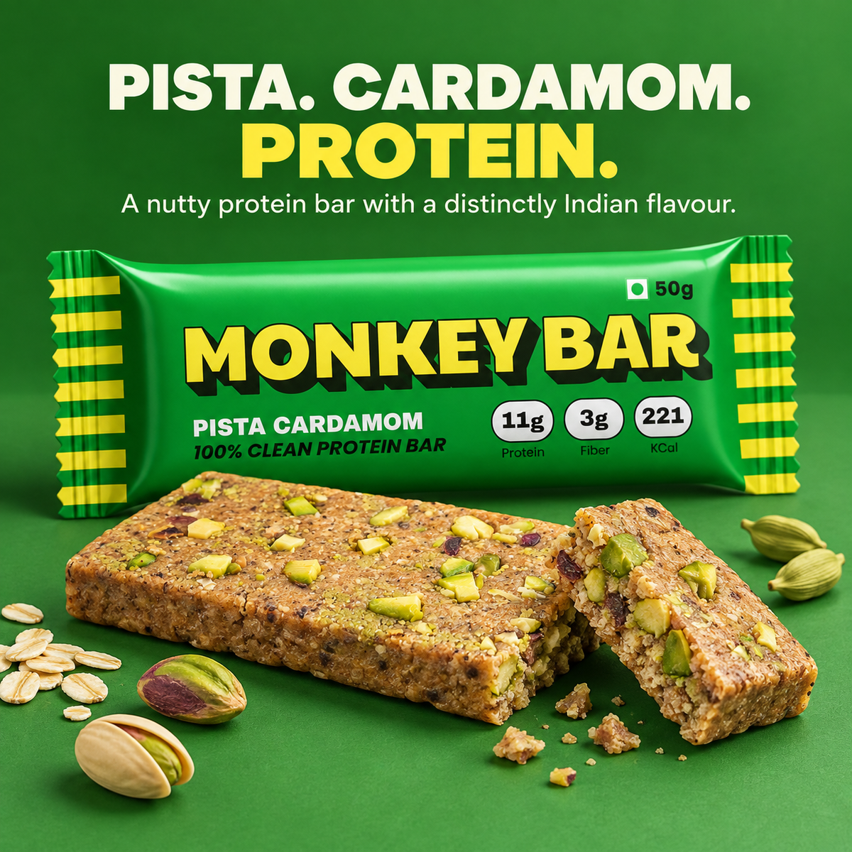 Protein Bars - Pistachio Cardamom - 8x50g