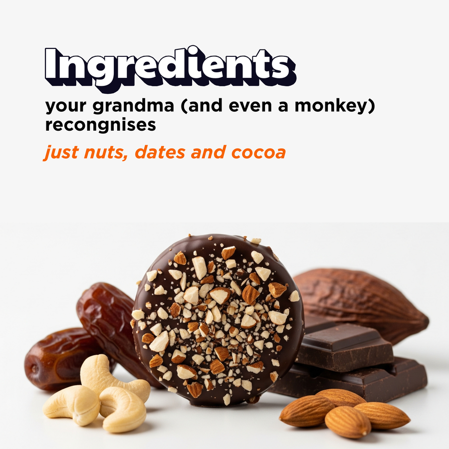 Nut Butter Bites - Assorted - 55% Dark Chocolate Truffle filled with Nut Butter - 12x20g