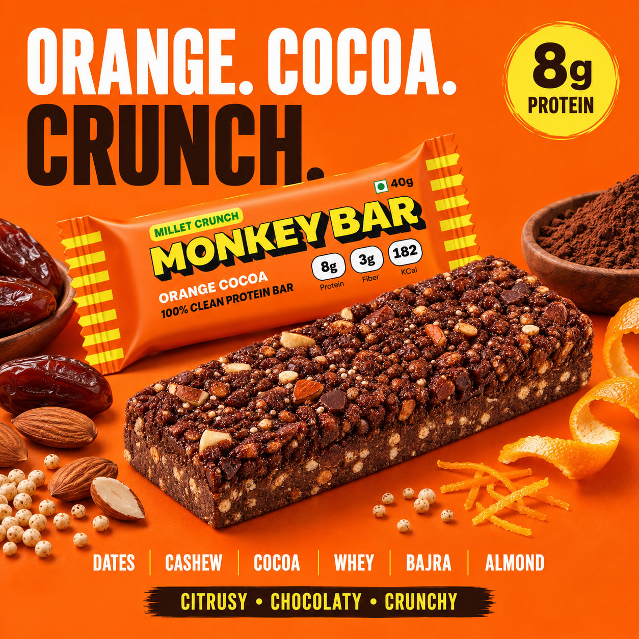 Millet Crunch Protein Bar - Assorted Pack - 6x40g
