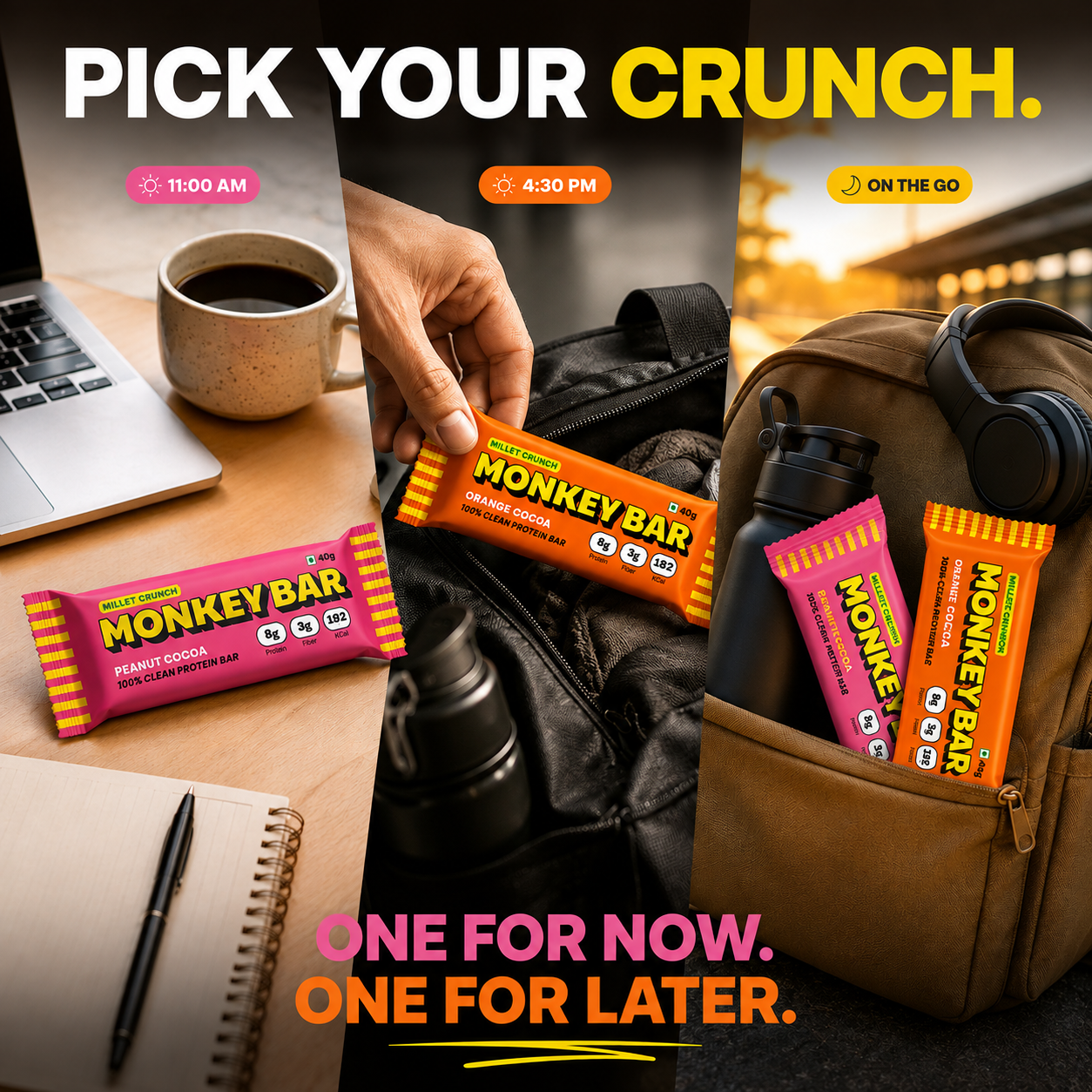 Millet Crunch Protein Bar - Assorted Pack - 6x40g