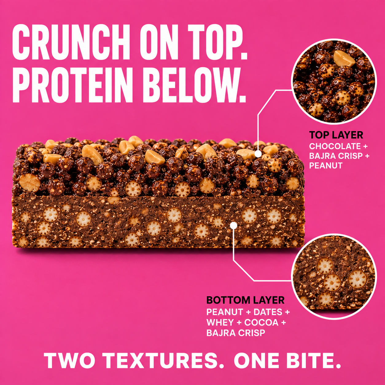 Millet Crunch Protein Bar - Peanut Cocoa - 6x40g