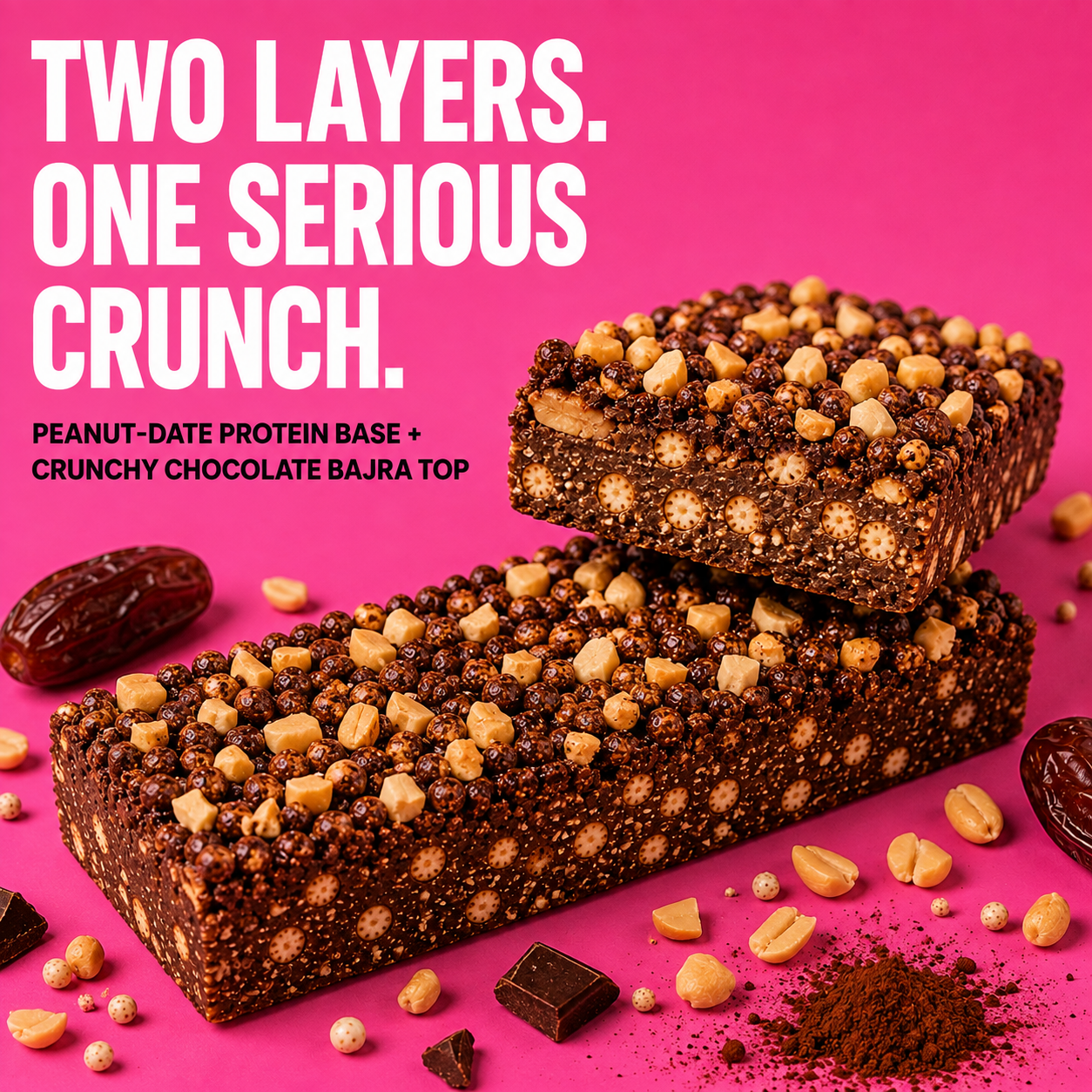 Millet Crunch Protein Bar - Peanut Cocoa - 6x40g