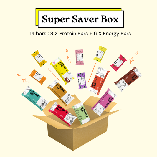 Super Saver Box - Protein Bars 8x50g + Energy Bars 6x40g - Total 14 Bars