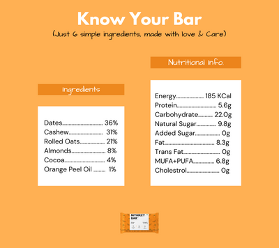 Orange Cocoa Vegan Energy Bar - Pack of 10